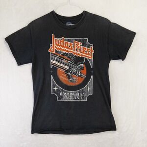 Judas Priest Birmingham England Graphic Tee Black Distressed Mens Medium MD